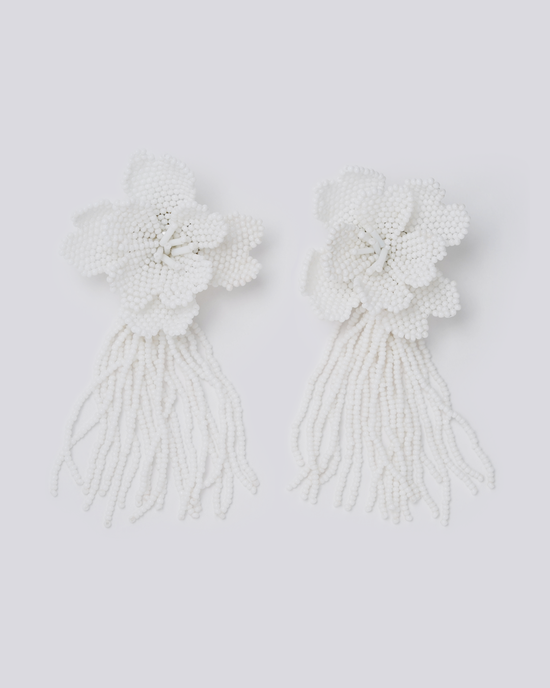 White Flower Earrings, Large White Earring, White Dangle Earring, Unique  Statement Earrings, Double White Flower Studs - Etsy