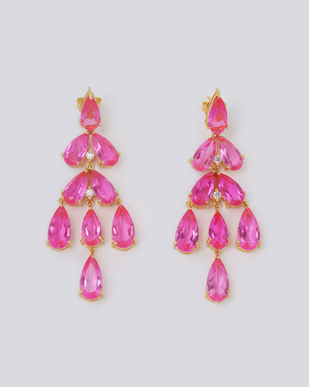 Pink stone earrings | Bridal jewelry sets brides, Bridal jewellery design,  Jewelry set design