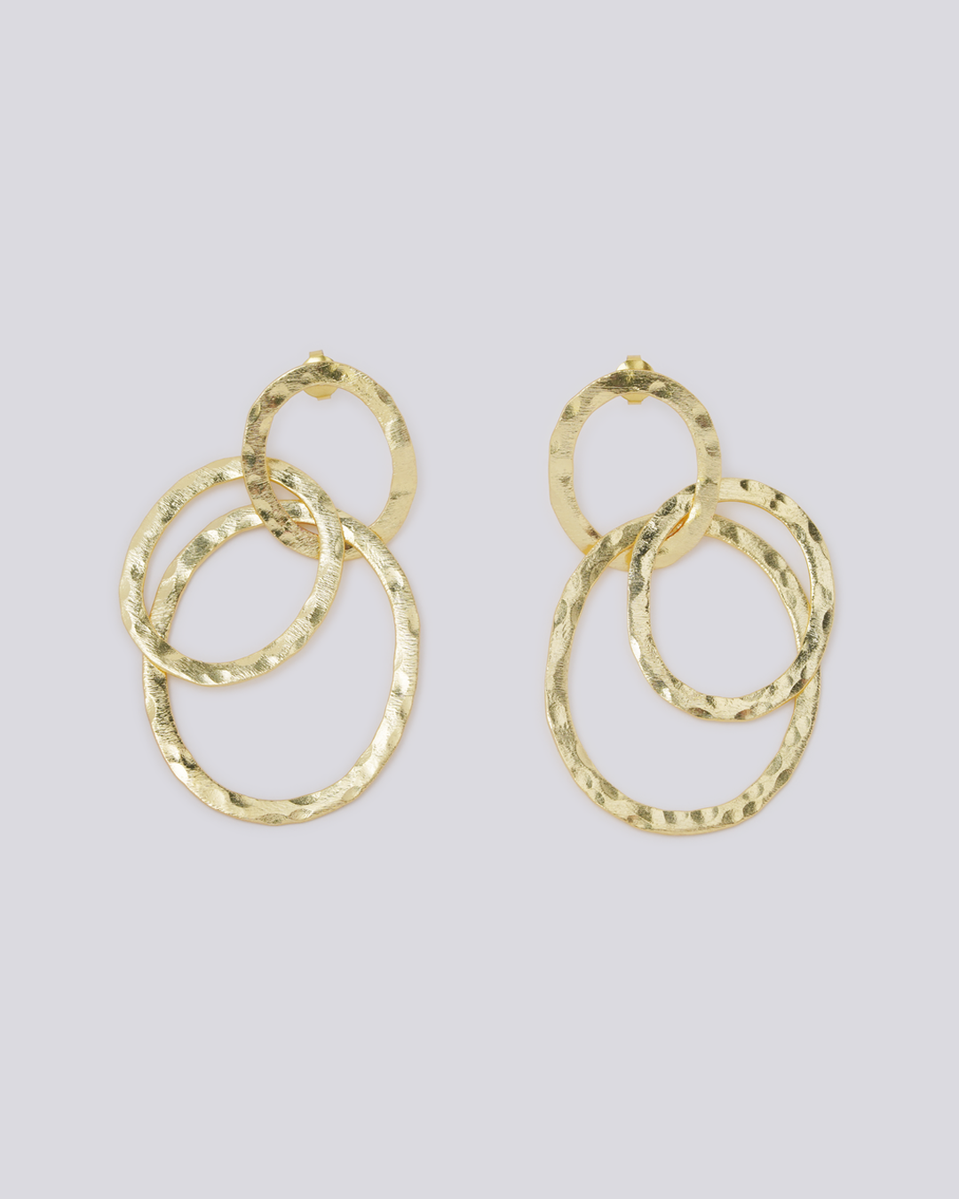 Multiple Hoop Earrings Hammered Double Modern Dangle Hoops Big ...